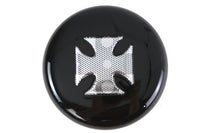 HARLEY Round Horn Cover Black with Chrome Maltese fits 1991-UP XL,   1991-UP FLT,   1991-UP FXST,   1991-UP FLST,   1991-2017 FXD,   1991-1994 FXR,