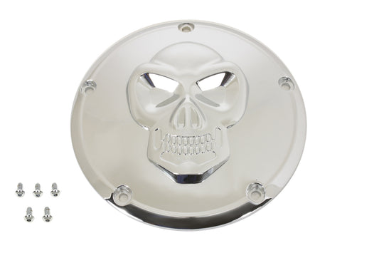 HARLEY Raised Skull Derby Cover Chrome fits 1999-2018 FXST,   1999-2018 FLST,   1999-2015 FLT,   1999-2017 FXD,