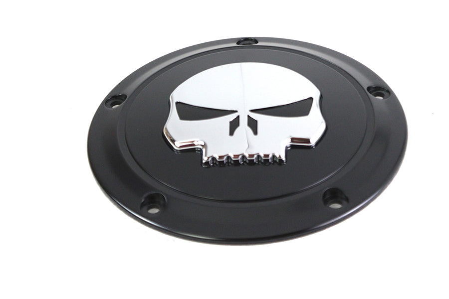 HARLEY Schwarz 5-Loch Totenkopf Derby Cover Passt für 1999-2018 FXST, 1999-2018 FLST, 1999-2015 FLT, 1999