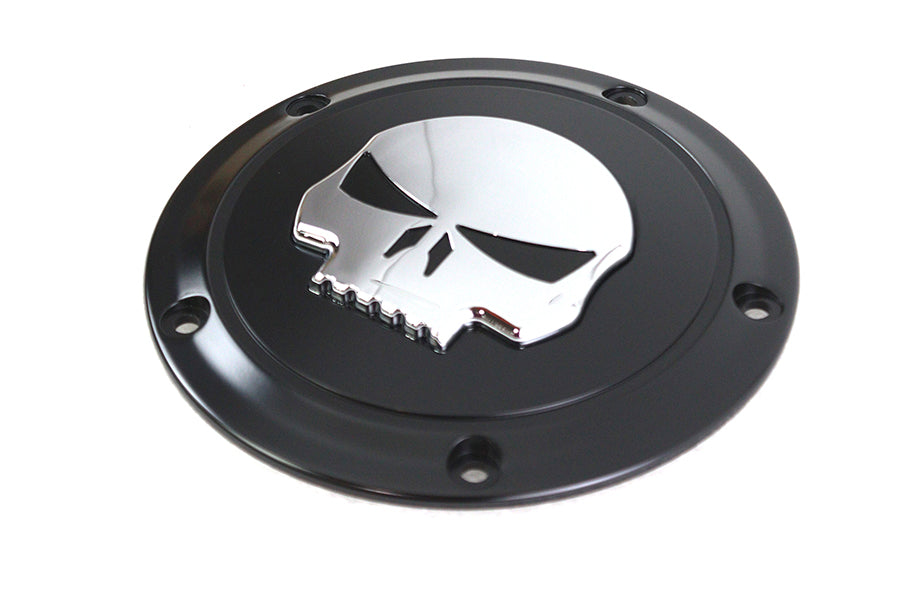 HARLEY Schwarz 5-Loch Totenkopf Derby Cover Passt für 1999-2018 FXST, 1999-2018 FLST, 1999-2015 FLT, 1999