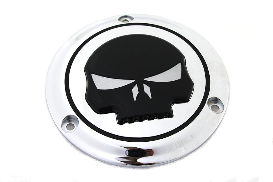 HARLEY Chrom 3-Loch Totenkopf Derby Cover Passend für 1970-1984 FL, 1970-1984 FL, 1971-1984 FX, 1971-198