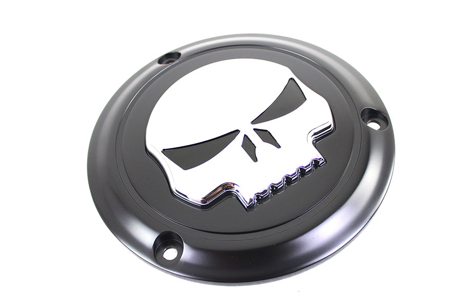 HARLEY Schwarz 3-Loch Totenkopf Derby Cover Passend für 1970-1984 FL, 1970-1984 FL, 1971-1984 FX, 1971-1984