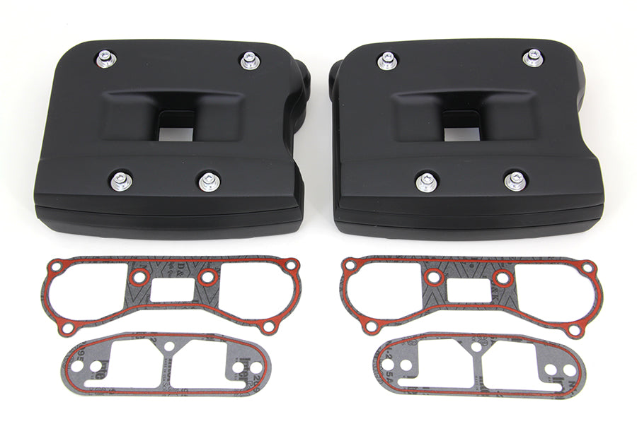 HARLEY Black Rocker Box Abdeckung Set Passend für 1992-1999 FXST, 1992-1999 FLST, 1992-1999 FLT, 1992-199