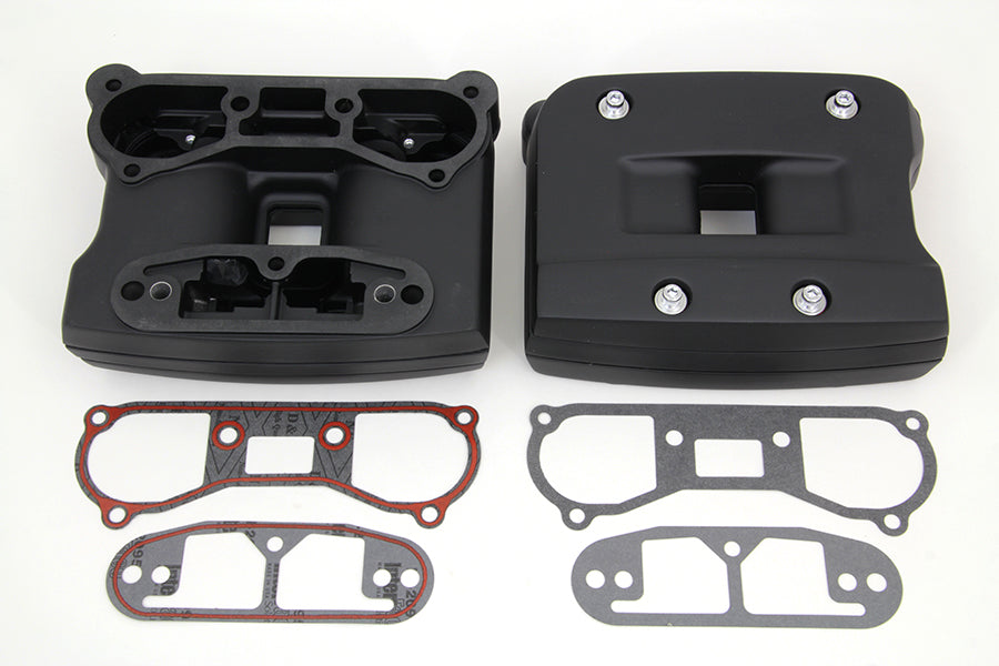 HARLEY Black Rocker Box Abdeckung Set Passend für 1992-1999 FXST, 1992-1999 FLST, 1992-1999 FLT, 1992-199