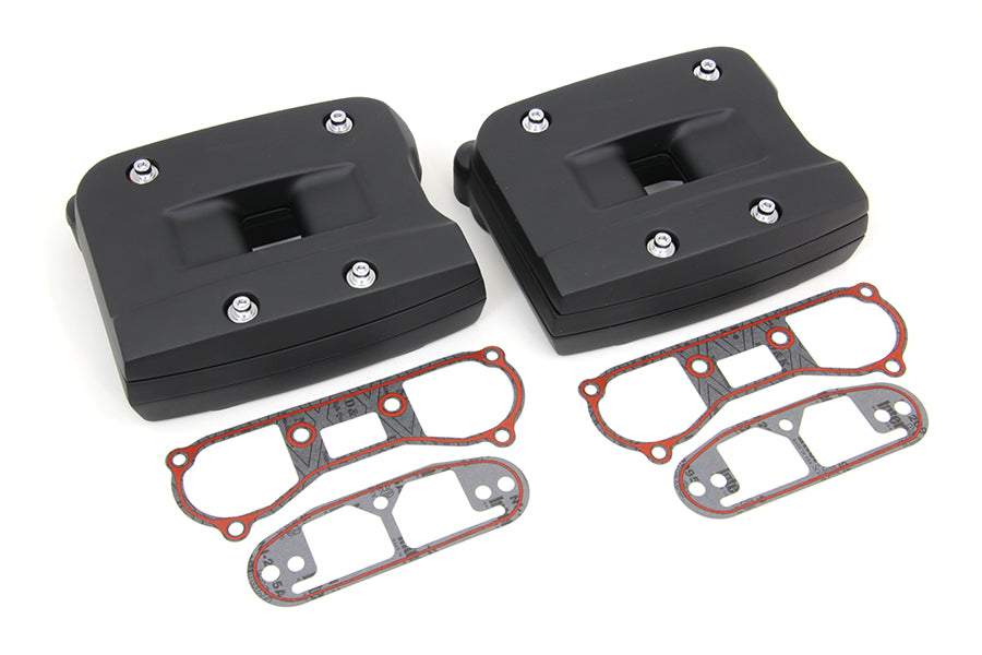 HARLEY Black Rocker Box Abdeckung Set Passend für 1992-1999 FXST, 1992-1999 FLST, 1992-1999 FLT, 1992-199