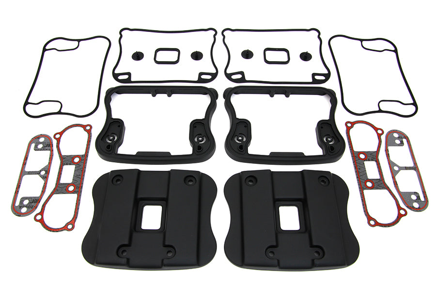 HARLEY obere Rockerbox-Abdeckung und D-Ring-Kit schwarz passend für 1991-2003 XL,