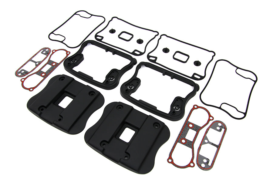HARLEY obere Rockerbox-Abdeckung und D-Ring-Kit schwarz passend für 1991-2003 XL,