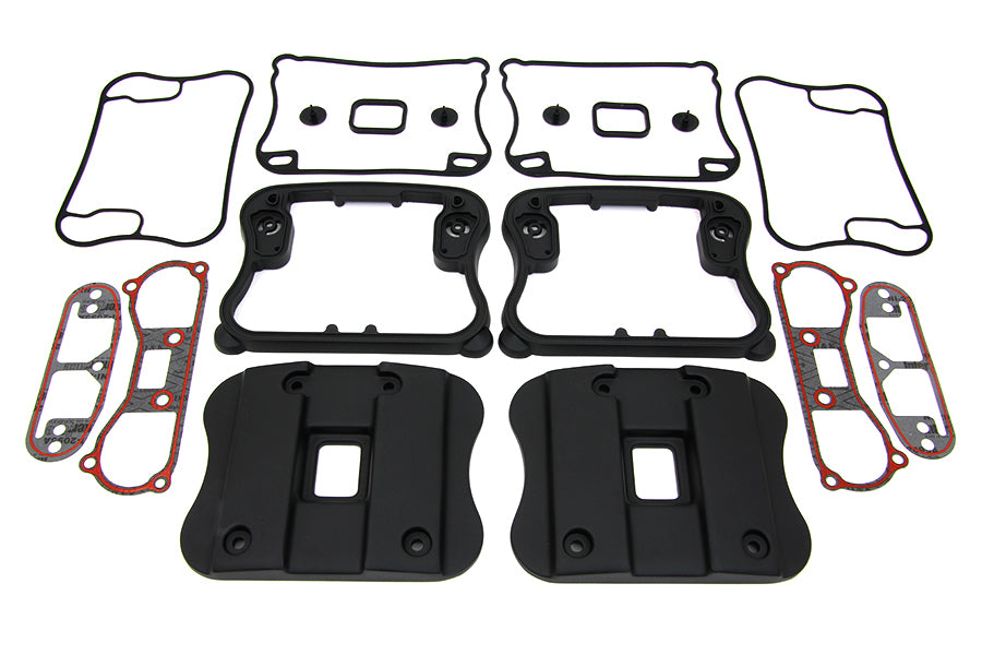 HARLEY obere Rockerbox-Abdeckung und D-Ring-Kit schwarz passend für 1991-2003 XL,