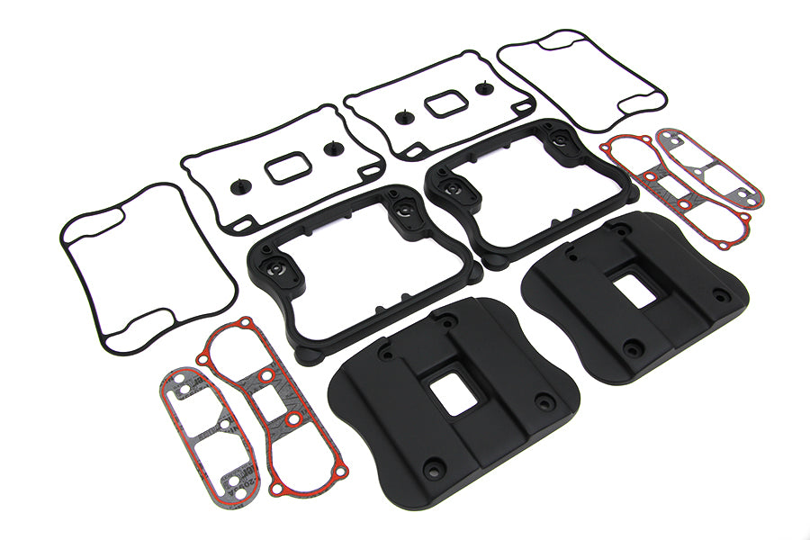 HARLEY obere Rockerbox-Abdeckung und D-Ring-Kit schwarz passend für 1991-2003 XL,