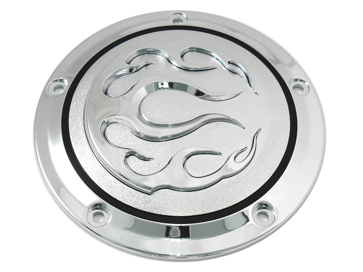 HARLEY Chrom 5-Loch Flammen Derby Cover Passend für 1999-2018 FXST,   1999-2018 FLST,   1999-2015 FLT,   199