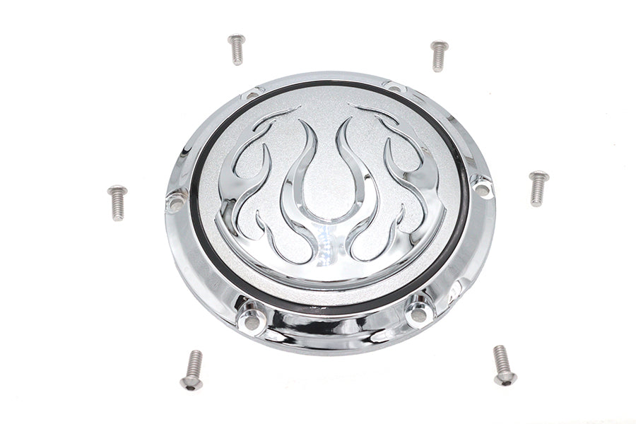 HARLEY Chrom 6-Loch Flame Derby Cover Passend für XL ab 2004,