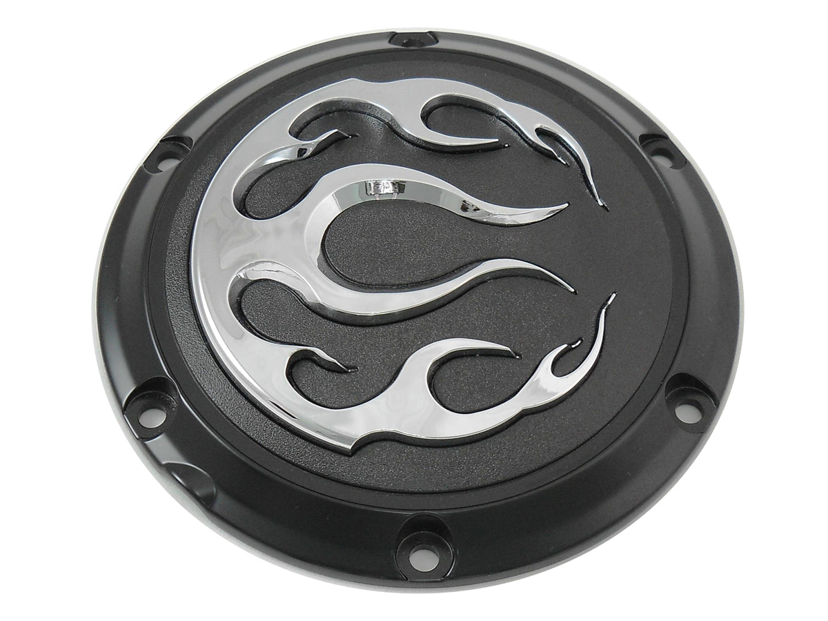 HARLEY Schwarze 6-Loch Flame Derby Abdeckung Passend für XL ab 2004,