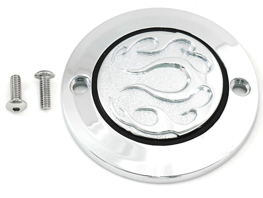 HARLEY Chrome 2-Hole Flame Point Cover Fits 2004-UP XL,