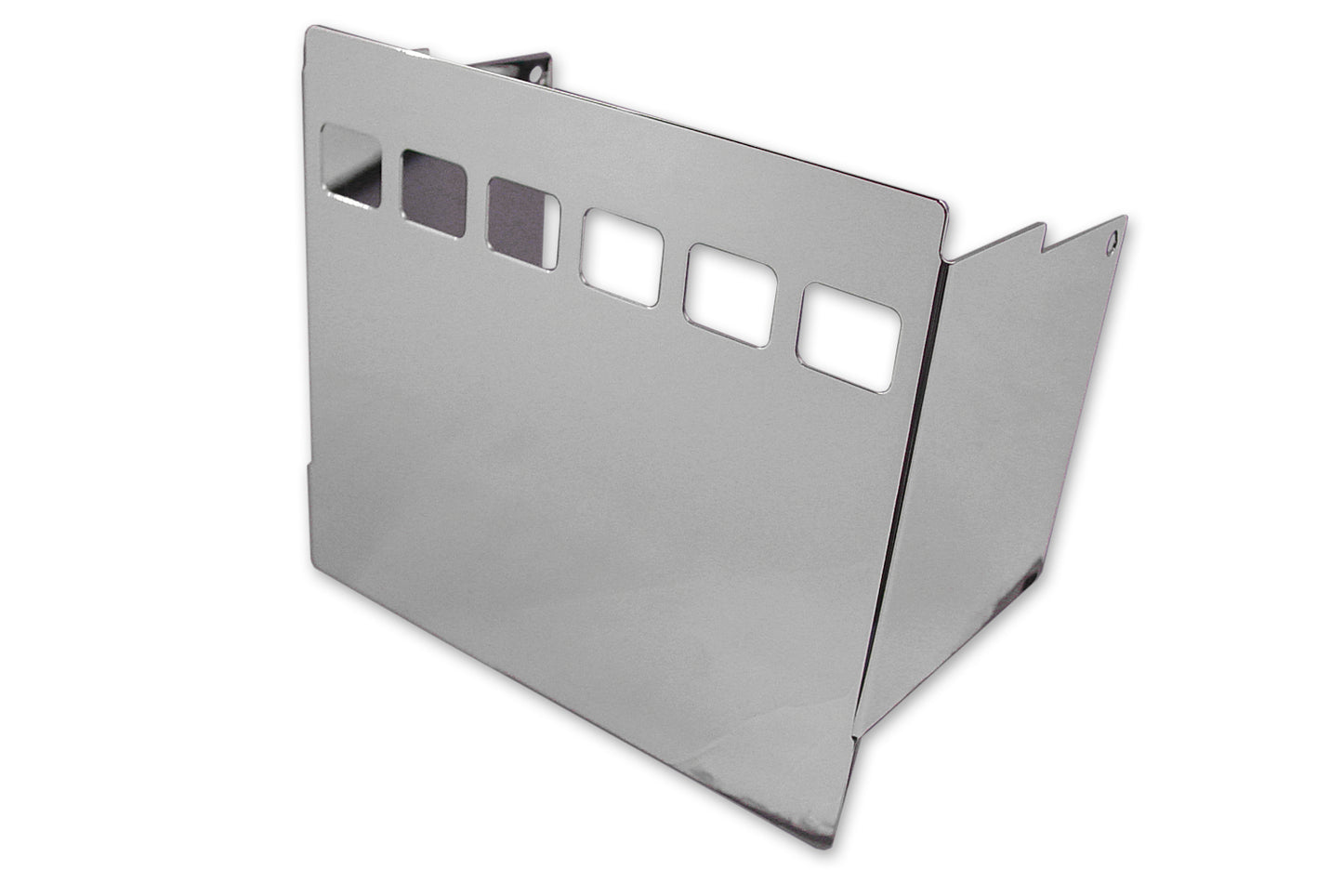 HARLEY Verchromte Batterie-Seitenabdeckung mit quadratischen Sichtlöchern Passend für 1973-1984 FXE, 1973-1984 FXEF, 1973