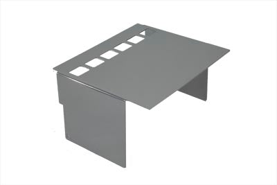 HARLEY Verchromte Batterie-Seitenabdeckung mit quadratischen Sichtlöchern Passend für 1973-1984 FXE, 1973-1984 FXEF, 1973
