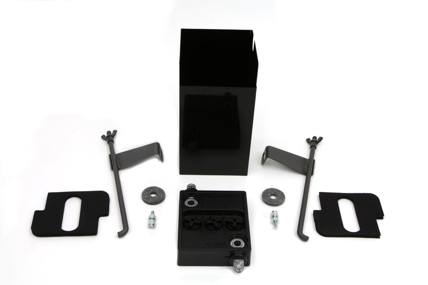 HARLEY Schwarzer 6-Volt-Batteriekasten-Kit passend für 1936–1952 EL, 1941–1957 FL,