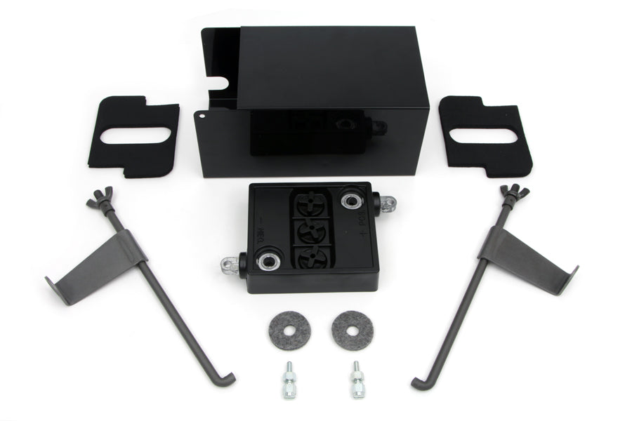 HARLEY Schwarzer 6-Volt-Batteriekasten-Kit passend für 1936–1952 EL, 1941–1957 FL,