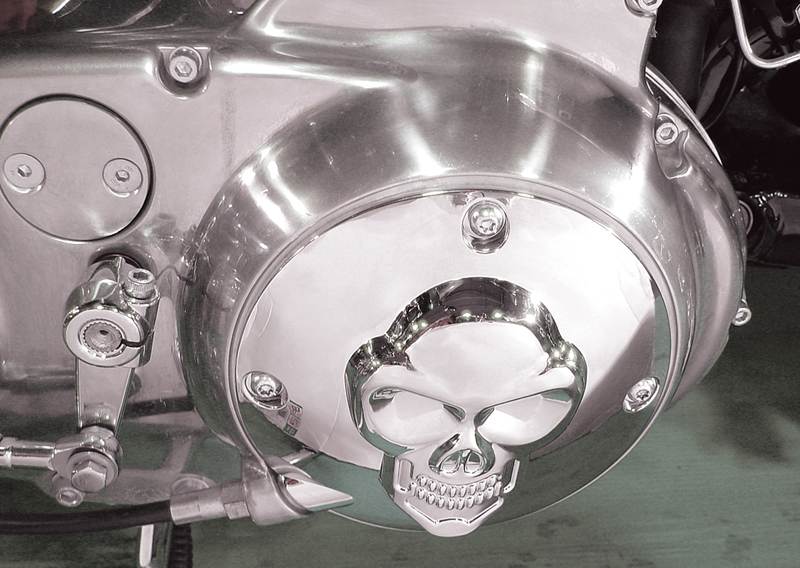 HARLEY Skull Clutch Inspection Cover Chrome fits 1994-2003 XL,