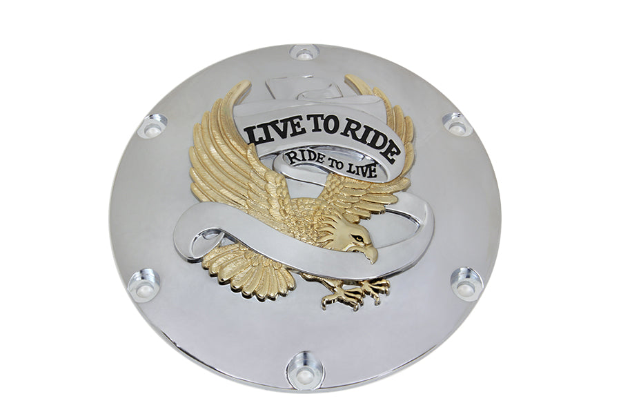 HARLEY Eagle Spirit Derby Cover Gold Inlay passend für XL ab 2004,