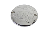 HARLEY Chrom 2-Loch Flammen Zündsystemabdeckung Passend für 1970-1984 FL, 1971-1985 FX, 1984-1998 FXST