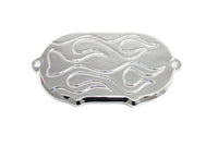 HARLEY Flame Getriebe-Endabdeckung Chrom Passend für 1987-1999 FXST, 1987-1999 FLST, 1987-1999 FLT,