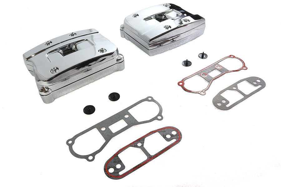 HARLEY Chrom Rocker Box Cover Set Passend für 1992-1999 FXST, 1992-1999 FLST, 1992-1999 FLT, 1992-19