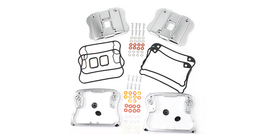 HARLEY Top Rocker Box Cover und D-Ring Kit Chrom Passend für 1986-2003 XL,