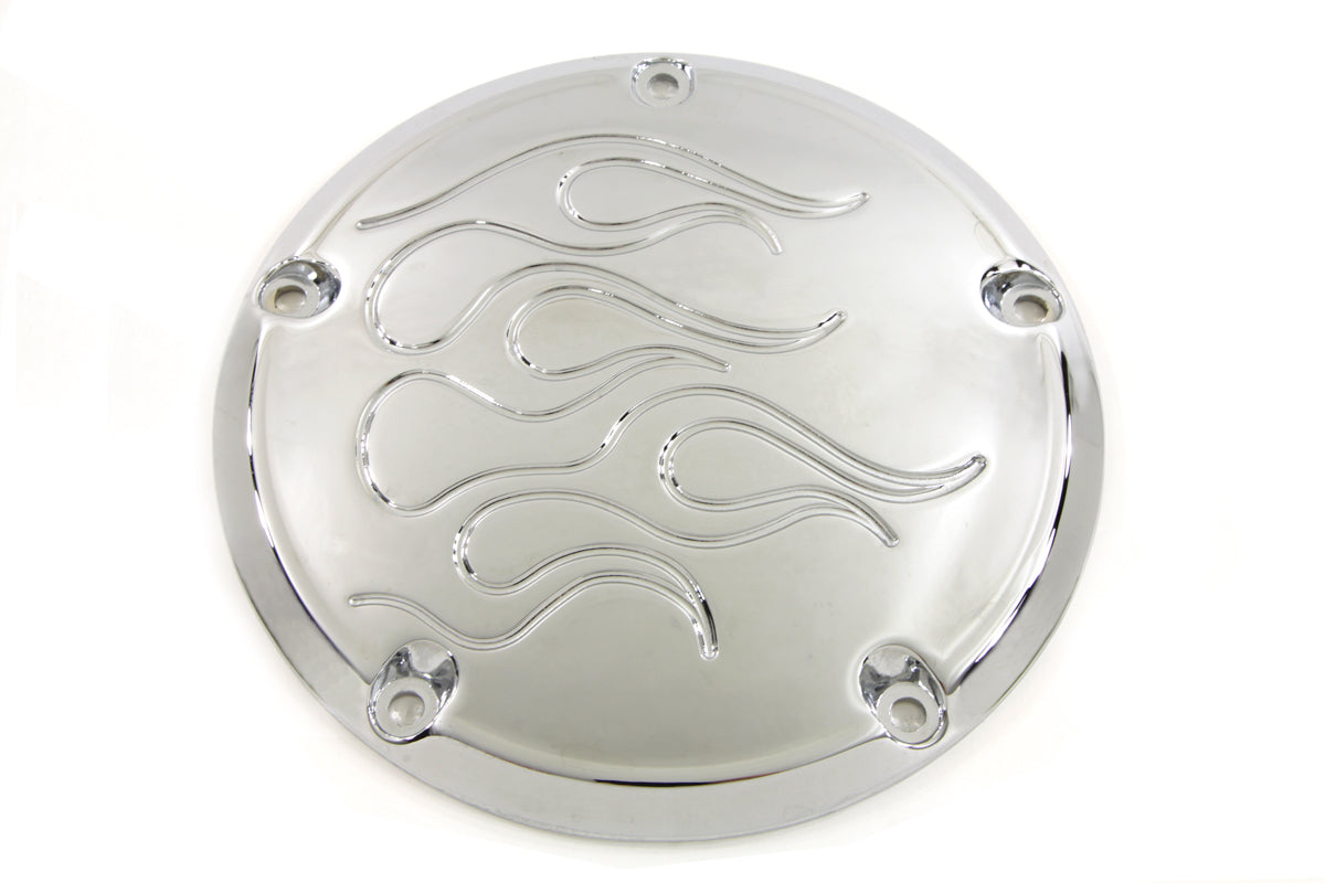 HARLEY Flame Derby Cover Chrom Passt für 1999–2018 FXST, 1999–2018 FLST, 1999–2015 FLT, 1999–2017