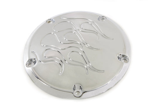 HARLEY Flame Derby Cover Chrome Fits 1999-2018 FXST,   1999-2018 FLST,   1999-2015 FLT,   1999-2017