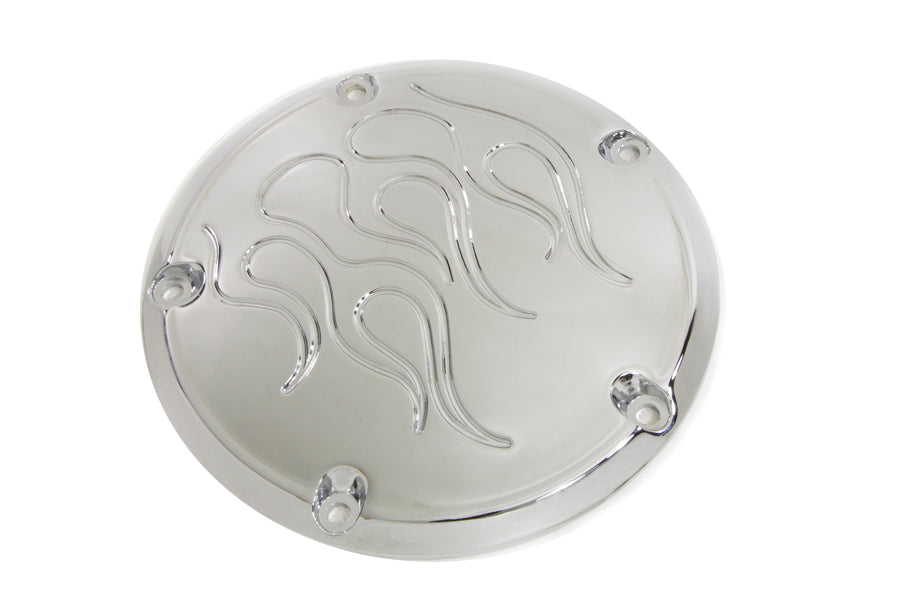 HARLEY Flame Derby Cover Chrom Passt für 1999–2018 FXST, 1999–2018 FLST, 1999–2015 FLT, 1999–2017