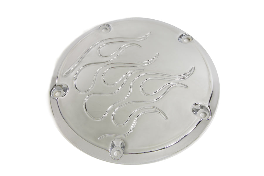 HARLEY Flame Derby Cover Chrom Passt für 1999–2018 FXST, 1999–2018 FLST, 1999–2015 FLT, 1999–2017