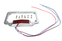 HARLEY Kennzeichenrahmen Chrom Billet mit LED-Rückleuchte, passend für 0- Custom, Anwendung für 4 x