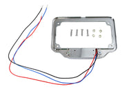 HARLEY Kennzeichenrahmen Chrom Billet mit LED-Rückleuchte, passend für 0- Custom, Anwendung für 4 x