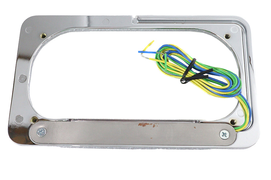 HARLEY Kennzeichenrahmen Chrom Billet mit LED-Oberlicht Passt 0- Custom, Anwendung für 4 x 7" l