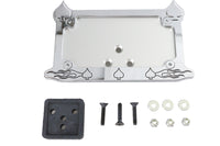 HARLEY Nummernschildrahmen Spaten-Stil Chrom Billet Passend für 0- Custom, Anwendung für 4-3/4 x 8" Nummernschilder