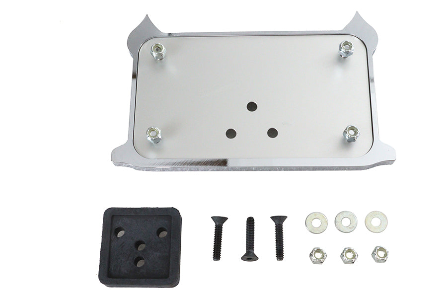 HARLEY Nummernschildrahmen Spaten-Stil Chrom Billet Passend für 0- Custom, Anwendung für 4-3/4 x 8" Nummernschilder