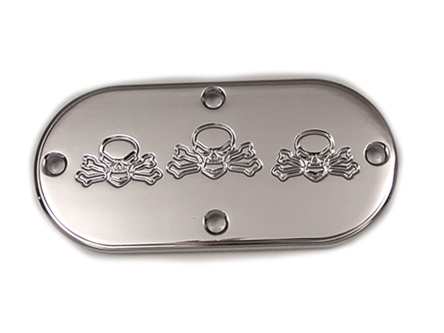 HARLEY Bonehead Totenkopf Inspektionsdeckel Chrom Passt für 1970-1984 FL, 1984-2006 FXST, 1986-2006 FLST,