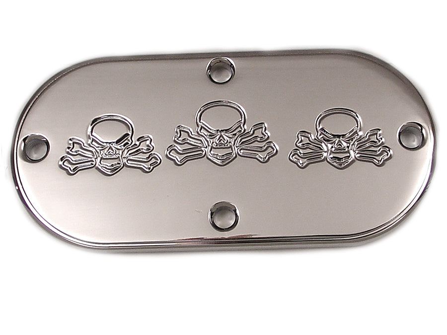 HARLEY Bonehead Totenkopf Inspektionsdeckel Chrom Passt für 1970-1984 FL, 1984-2006 FXST, 1986-2006 FLST,