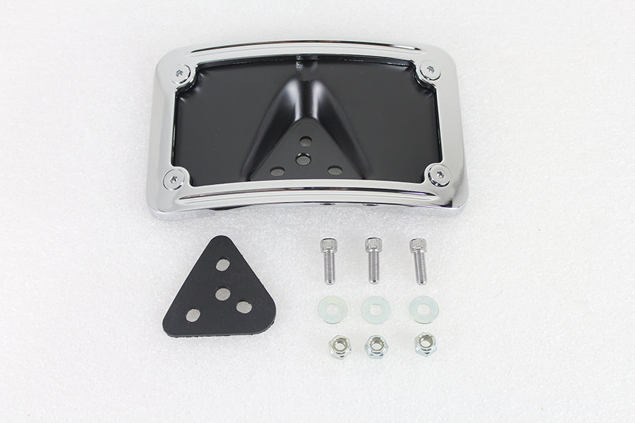 HARLEY Kennzeichenhalter gebogen Liegend verchromtes Billet passend für 1973-1984 FX, 1973-1984 FL,