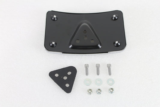 HARLEY License Plate Bracket Curved Laydown Style Chrome Billet Fits 1973-1984 FX,   1973-1984 FL,