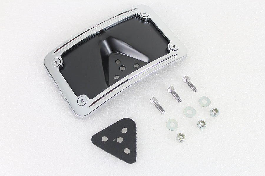 HARLEY Kennzeichenhalter gebogen Liegend verchromtes Billet passend für 1973-1984 FX, 1973-1984 FL,