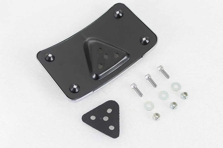 HARLEY Kennzeichenhalter gebogen Liegend verchromtes Billet passend für 1973-1984 FX, 1973-1984 FL,