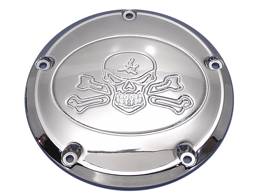 HARLEY Skull Derby Cover Chrome fits 1999-2018 FXST,   1999-2018 FLST,   1999-2015 FLT,   1999-2017 FXD,