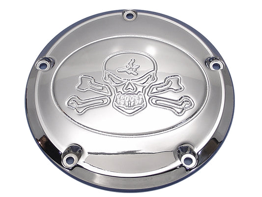 HARLEY Skull Derby Cover Chrome fits 1999-2018 FXST,   1999-2018 FLST,   1999-2015 FLT,   1999-2017 FXD,
