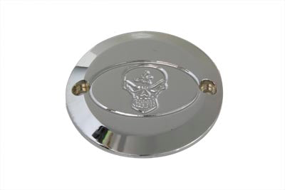 HARLEY Skull Ignition System Cover 2-Hole Chrome Horizontal fits 1970-1984 FL,   1971-1985 FX,   1984-1998 FXST,   1986-1998 FLST,   1991-1998 FXD,
