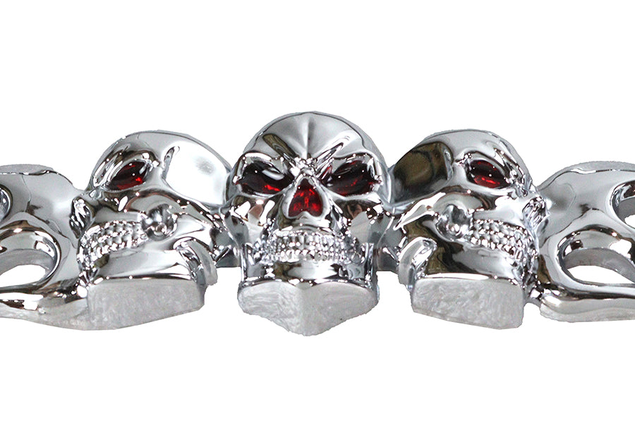HARLEY Kennzeichenrahmen Totenkopf-Design Chrom Passt 0-  Custom, passend für 4 x 7 Zoll Kennzeichen.