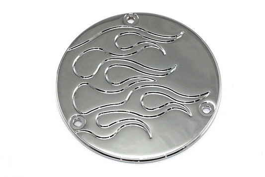 HARLEY Flame Derby Cover Chrome Fits 1970-1984 FL,   1971-1984 FX,   1984-1998 FXST,   1986-1998 FLS