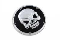 HARLEY Skull Design 5 Hole Derby Cover Chrome fits 1999-2018 FXST,   1999-2018 FLST,   1999-2015 FLT,   1999-2017 FXD,