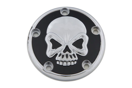 HARLEY Skull Design 5 Hole Ignition System Cover Chrome fits 1999-UP FLT,   1999-UP FXST,   1999-UP FLST,   1999-2017 FXD,