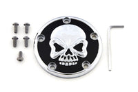 HARLEY Skull Design 5 Hole Ignition System Cover Chrome fits 1999-UP FLT,   1999-UP FXST,   1999-UP FLST,   1999-2017 FXD,